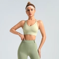 Hellgrünes Sport-BH und Leggings Set mit hoher Stützkraft für Yoga und Fitness - S / Bohnengrün