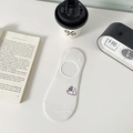 Fantasmini bianchi in cotone con cane viola cartone e silicone antiscivolo - Cane dagli Occhi Grandi