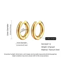 20mm golden titanium steel hoop earrings featuring a polished 4.0mm thick circular design - 4.0*12mm / Gold