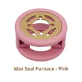 Roze lakstempeloven met gouden metalen verwarmingsplaat voor DIY-enveloppen en hobby's - Zegelwas Verwarmer - Roze