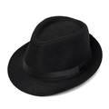 Cappello fedora classico in paglia nera da uomo con nastro decorativo coordinato - 58cm / Nero