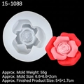 Blooming rose silicone mold for fondant cake decoration and handmade candle making crafts - 5-Transparent 15-1088 Rose