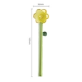 Long handle glass spoon with yellow flower and green stem for coffee and dessert - Sun Flower Spoon (Yellow Flower + Green Handle)