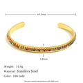 Middle Full Inlaid Zircon Bangle - Gold Color