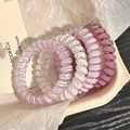 Set di 5 elastici per capelli a spirale rosa e viola con motivi a pois colorati - Set da 4 Pezzi / Viola Uva