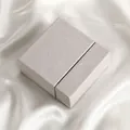 Elegant light gray drawer gift box with premium lychee grain texture for jewelry - 9*9*3.5cm(With Sponge) / Cloud Grey