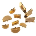 Terminales de cinta dorados semicirculares con bordes dentados para bisutería - 10mm / Dorado