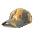 Stylish tie-dye baseball cap featuring yellow, brown, and blue camouflage patterns - Adjustable / 12# Black and Coffee Tie-dye