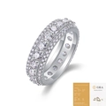 S925 sterling silver multi-row moissanite ring with official GRA certification report - US Size 7 / Silver Moissanite (with GRA Certificate)