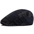 Klassieke krantenjongenskap met pied-de-poule patchwork in donkerblauw en grijs - Verstelbaar / Marineblauw