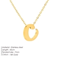 Collana minimalista in acciaio inossidabile placcato oro 14K con pendente lettera C - Lettera minuscola c / Oro