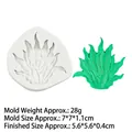 Silicone mold for ocean series crab and seagrass shapes with finished green product - Aquatic Plant Style (B911) / Gray