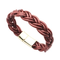 Bracciale intrecciato rosso scuro glitterato con chiusura magnetica dorata - Bracciale magnetico intrecciato rosso scuro (30111)