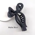 Chic 13cm matte black bow-shaped hair claw clip for elegant Korean style updos - Matte Black