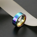 Anillo de acero inoxidable de 8mm con acabado arcoíris y degradado metálico - US 6 / Colorido