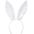 White satin rabbit ear headband for Easter and Halloween cosplay dress up parties - White Headband