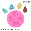 Rosa Silikonform mit 4 Diamantformen für Harz, Fondant und Schokoladenherstellung - Rosa