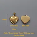 18k gold heart pendant with beaded edge finish, dimensions 18mm by 19mm for DIY jewelry - P00031G-Large Smooth Heart 18x19