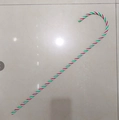 Red, green, and white striped plastic Christmas candy cane hanging ornament - Decorative Stick / 60CM / Red Green White