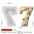 Floral relief number 7 silicone mold for DIY scented candles and plaster crafts - Number 7 / ZL-987