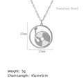 Silver gramophone pendant necklace in stainless steel with dimension specifications - Gramophone (LN1905 Silver)