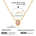 Détail du collier avec pendentif en zircon rose ovale et fermoir mousqueton réglable - Zirconia Rose Ovale (JDN0210011)