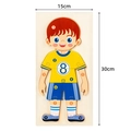 3D wooden puzzle of a boy athlete with numbered pieces for toddler early learning - Athlete