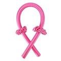 Pink silk heatless hair curler set with matching scrunchies for sleeping curls - Curling Rod + 2 Scrunchies / Reddish
