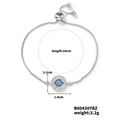 Silver evil eye bracelet with blue rhinestones detailing size 1.8cm by 1.2cm and 26cm length - Silver Evil Eye Style (B00430YBZ)