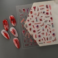 Autocollants 3D pour ongles d'Halloween avec cicatrices et sang pour manucure d'horreur - Style Couture de Plaie Sanglante (FEB-889)