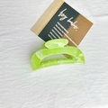 Neon green marble pattern 11cm shark hair claw clip with elegant swirl texture - Semi-Circle 10cm-Green