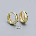 Polierte 10mm S925 Sterling Silber Creolen in eleganter goldener Ausführung - 10mm Goldfarben / 925er Silber