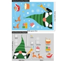 Pegatinas navideñas estáticas para ventanas con gnomos y renos, set de 30x20cm - Pegatina Estática de Color-BQ056