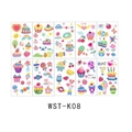 Set of 10 waterproof cartoon stickers featuring cupcakes, rainbows, and cars for kids - Dessert & Life Theme (K08)