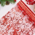 Red mesh table runner with gold foil texture for Christmas holiday party decoration - Red