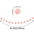 Pink pom pom garland for birthday parties with 3cm balls and 250cm total length - Light Pink Pom Pom Garland