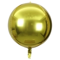 Glossy gold 4D aluminum foil round sphere balloon with metallic mirror effect - 60 inch / Gold