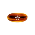 French vintage amber acetate oval hair clip with tortoiseshell pattern and crystals - Amber Rhinestone