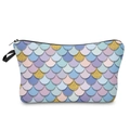 Multipurpose mermaid fish scale makeup bag with macaron colors and gold glitter detail - Macaron Scales-52230