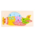 Wooden 3D airplane puzzle toy for toddlers featuring colorful numbered 1-10 pieces - Airplane Style 3