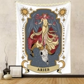 Arazzo Ariete con design artistico di scheletro e luci calde per decorazione d'interni - Ariete (GT220611) / 73X95CM (Spazzolato Transfrontaliero)