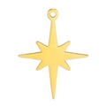 Golden stainless steel eight-pointed star pendant charm for jewelry making on white background - Gold Eight-Pointed Star