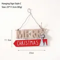 Cartel navideño de madera Merry Christmas con piña natural, decoración colgante de 23cm x 11,5cm - Estilo D (Rojo Hueco)