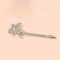 Zilveren pentagram haarklem met sprankelende heldere strass steentjes voor dameskapsels - Klein / Zilver