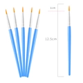 Five-piece blue fine-tipped liner brush set with orange synthetic hair for detailing - 12.5cm Round Brush Without Sleeve / Blue