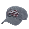 Ricamo dettagliato della scritta Always e NYC 73 su cappellino in cotone lavato vintage - Regolabile / Grigio