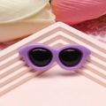 Detailed close-up of a 4cm purple resin mini sunglass model for DIY cream glue crafts - Deep purple