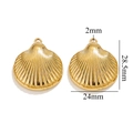 Golden shell charm pendant for DIY jewelry making with dimensions 28.5mm by 24mm - Gold Shell-524