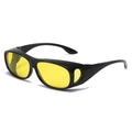 Classic black over-glasses night vision driving goggles with HD yellow lenses - Bright Black Frame Ocean Yellow Polarized C14