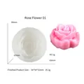 3D rozenbloem siliconen mal voor DIY kaarsen met roze afgewerkte kaars demo - Roos Stijl 01